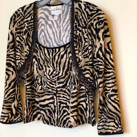 Joseph Ribkoff Tops - Beaded Bolero Jacket & Camisole